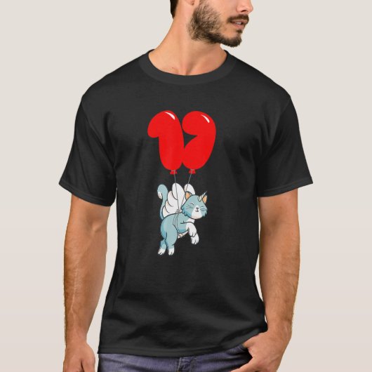 T-shirt Cute Angel Chat 17 H Anniversaire Ballons pour enf (Devant)