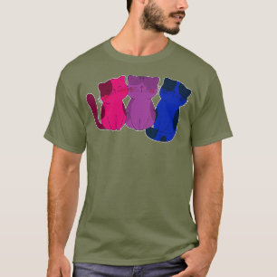 T-shirt Cute Animal Chat Biseual Cadeau LGBT Bi Flag Pride