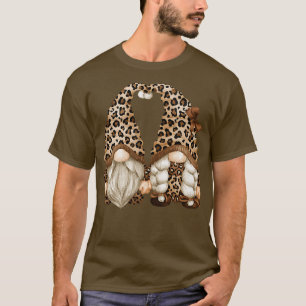 T-shirt Cute Animal Gnomies For Women & Gardener Leopard P