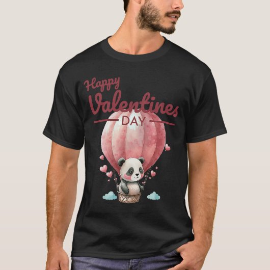 T-shirt Cute Animal Heart Panda Joyeux Saint Valentin 2 (Devant)