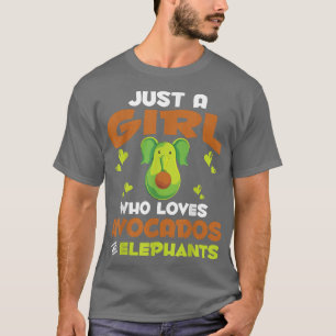 T-shirt Cute Animal Just A Girl Who Loves Avocados And Ele