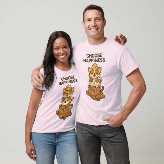 T-shirt Cute Animal Stack Illustration (Unisexe)