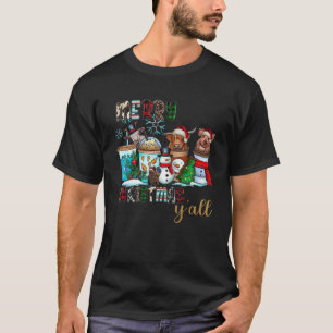 T-shirt Cute Animaux de ferme Joyeux Noël Y tout Café chau