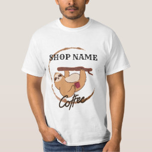 T-shirt Cute animaux paresseux café Thé personnalisé Nom d