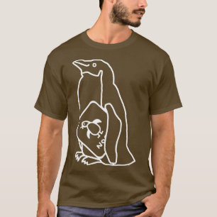 T-shirt Cute Animaux Pingouin SPortrait Ligne blanche mini