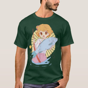 T-shirt Cute Anime Girl Fishing