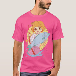 T-shirt Cute Anime Girl Love Pêche Pour Filles Ado