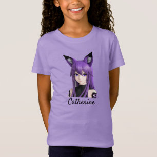 T-Shirt Cute Anime Girl with Fox Ears Personnalisé