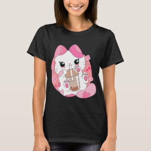 T-shirt Cute Anime Kawaii Chat Boba Bubble Tea Girls Costu
