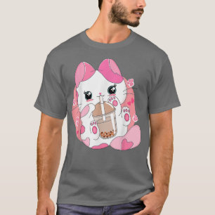 T-shirt Cute Anime Kawaii Chat Boba Bubble Tea Girls Costu