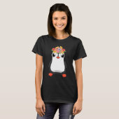 T-shirt Cute Antarctica Animal   Flowers Zoo Bird Penguin (Devant entier)
