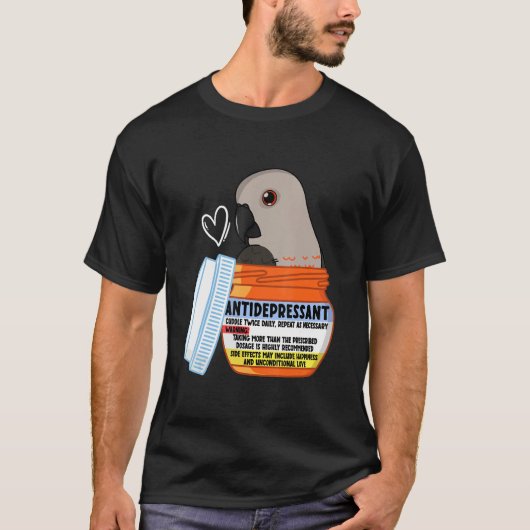 T-shirt Cute Antidepressant Parrot I Red bellied Parrot (Devant)