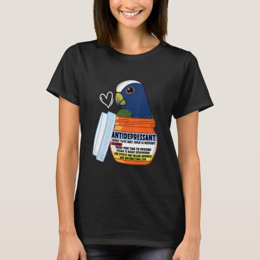 T-shirt Cute Antidepressant Parrot I White capped Pionus (Devant)