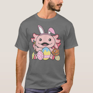 T-shirt Cute Aolotl At Easter With Easter Eggs a easter