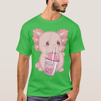 T-shirt Cute Aolotl Japonais Fraise Lait Anime Rose Ka