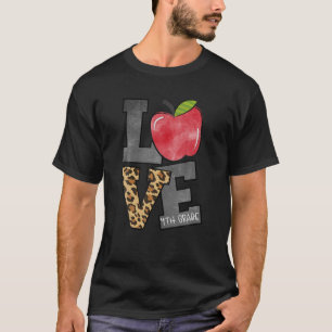 T-shirt Cute Apple Leopard Love 4E Classe Équipe Quatrième
