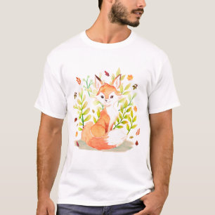 T-shirt Cute aquarelle Fox animal