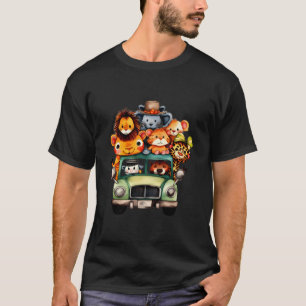 T-shirt Cute Aquarelle Safari Animaux