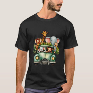 T-shirt Cute Aquarelle Safari Animaux