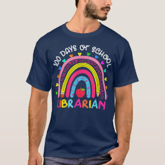 T-shirt Cute Arc-En-Ciel 100 Jours De Bibliothécaire D'Éco