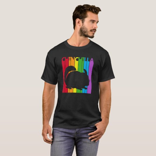 T-shirt Cute arc-en-ciel Chinchilla Animal (Devant entier)
