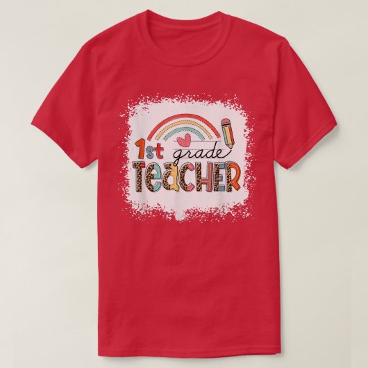 T-shirt Cute arc-en-ciel Enseignant de première année Leop (Design devant)