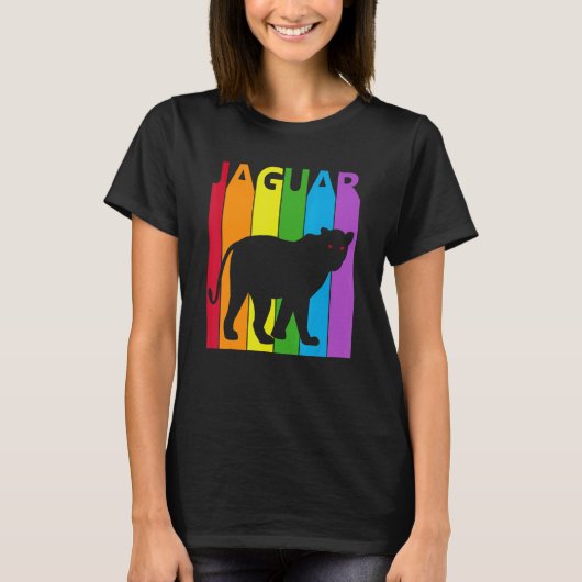T-shirt Cute arc-en-ciel Jaguar animal (Devant)