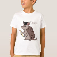 Cute armadillo avec dessin animé de la casquette d