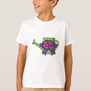 T-shirt Cute arrosage canne avec Bouquet de fleurs
