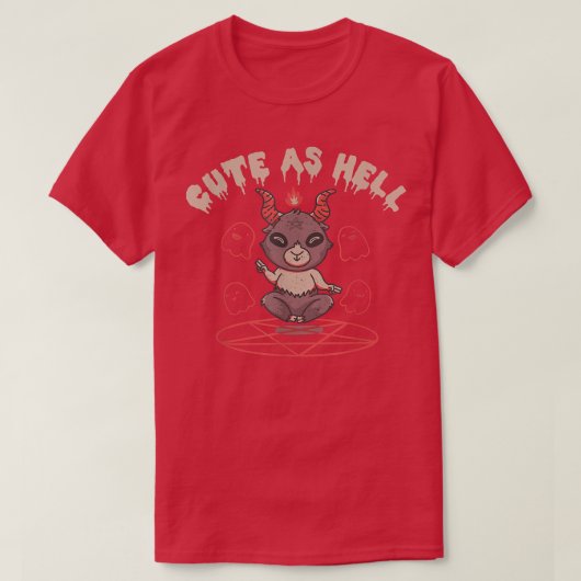 T-shirt Cute As Hell Baphomet Satan Halloween  (Design devant)