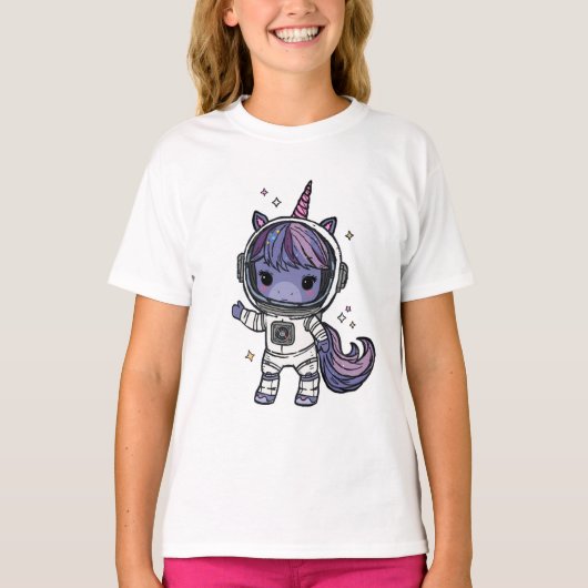 T-shirt Cute Astro Unicorn (Devant)