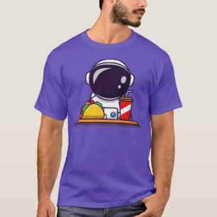 T-shirt Cute Astronaut Avec Taco Et Soda