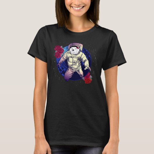 T-shirt Cute Astronaut Labrador Retriever Rose Perfect Ab (Devant)
