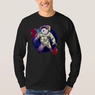 T-shirt Cute Astronaut Labrador Retriever Rose Perfect Ab