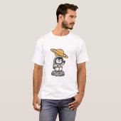 T-shirt Cute Astronaut Penguin Waving on Asteroid (Devant entier)