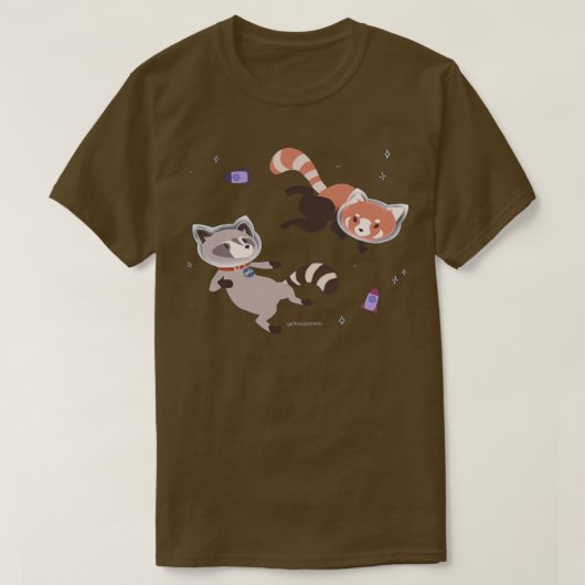 T-shirt Cute Astronaut Raccoon et Red Panda Rocket Space (Design devant)