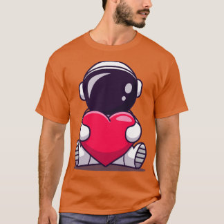 T-shirt Cute astronaute tenant l'amour du coeur