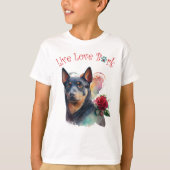 T-shirt Cute australien Kelpie Chien Floral (Devant)