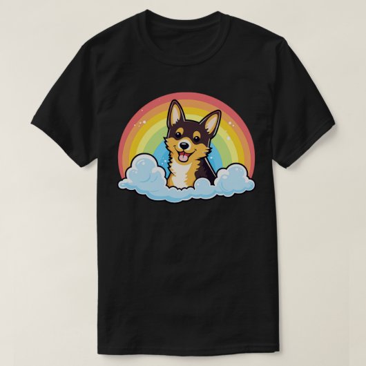 T-shirt Cute Australien Kelpie Rainbow Cloud Kawaii Chien  (Design devant)