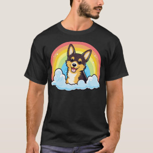 T-shirt Cute Australien Kelpie Rainbow Cloud Kawaii Chien 