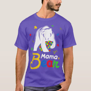 T-shirt Cute Autism Awareness Mama Bear Family Autistic