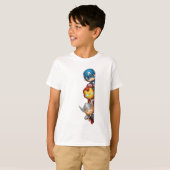 T-shirt Cute Avangers Super Heroes Peeking Design (Devant entier)