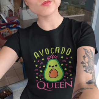 T-shirt Cute Avocado Queen with Heart Keto Girl Cooking 