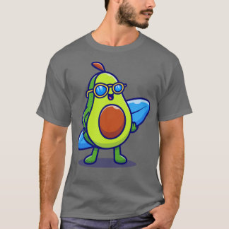 T-shirt Cute Avocado Surfing Dans Le Dessin De Mer