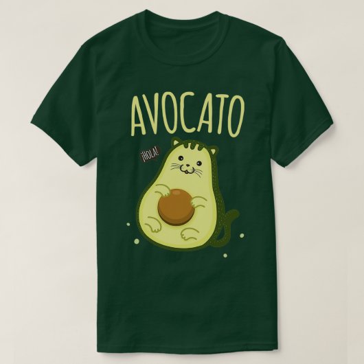 T-shirt Cute Avocato Avocado Cat Kawaii (Design devant)