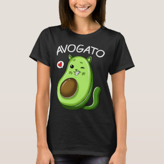 T-shirt Cute Avogato Teens Graphic Avocado Cat Womens Men