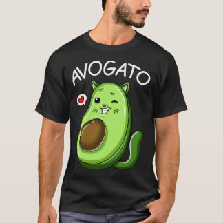 T-shirt Cute Avogato Teens Graphic Avocado Cat Womens Men