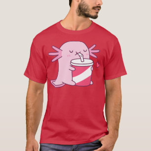 T-shirt Cute Axolotl Aime Boire De La Soda