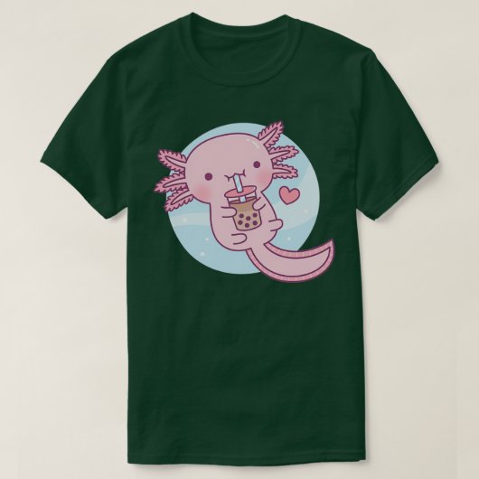T-shirt Cute Axolotl Aime Bubble Tea 1 (Design devant)