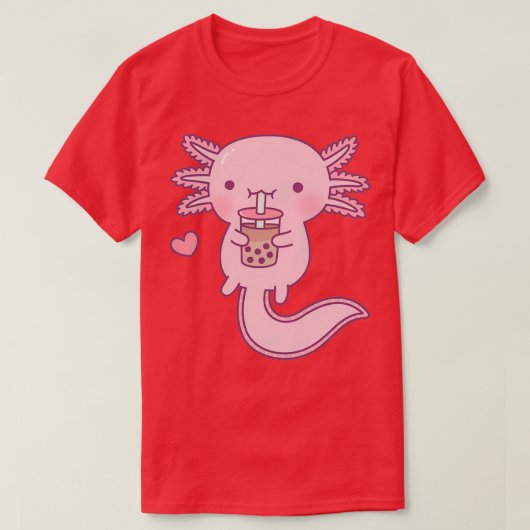 T-shirt Cute Axolotl Bubble Thé (Design devant)